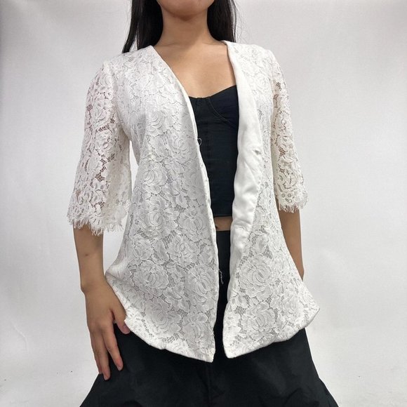 90s style lace jacket blazer - Picture 3 of 8